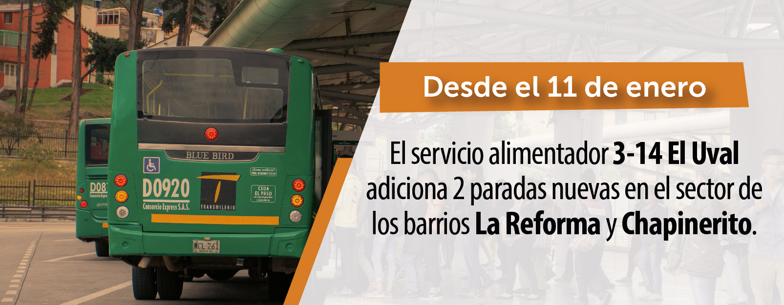 Servicio alimentador 3-14 Uval modifica su operaci&oacute;n