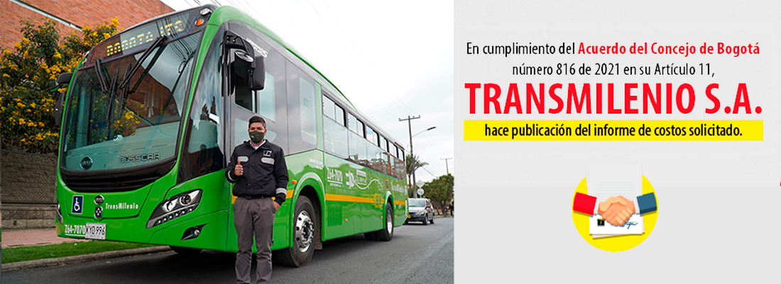 Informe de costos, acuerdo N&deg; 816 de 2021 expedido por el Concejo de Bogot&aacute; D.C.