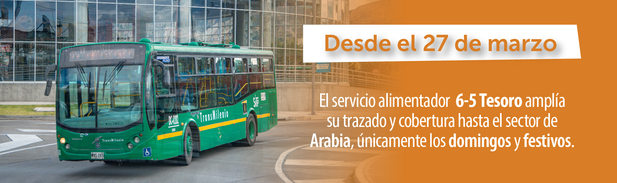 Servicio alimentador 6-5 Tesoro ampl&iacute;a su trazado los domingos y festivos