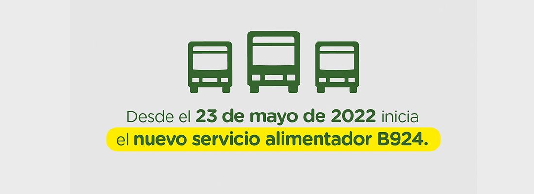 Nuevo servicio alimentador B924 en el Portal Norte