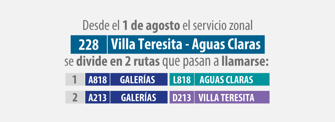 Dos nuevas rutas har&aacute;n el recorrido de la ruta 228 Villa Teresita-Aguas Claras