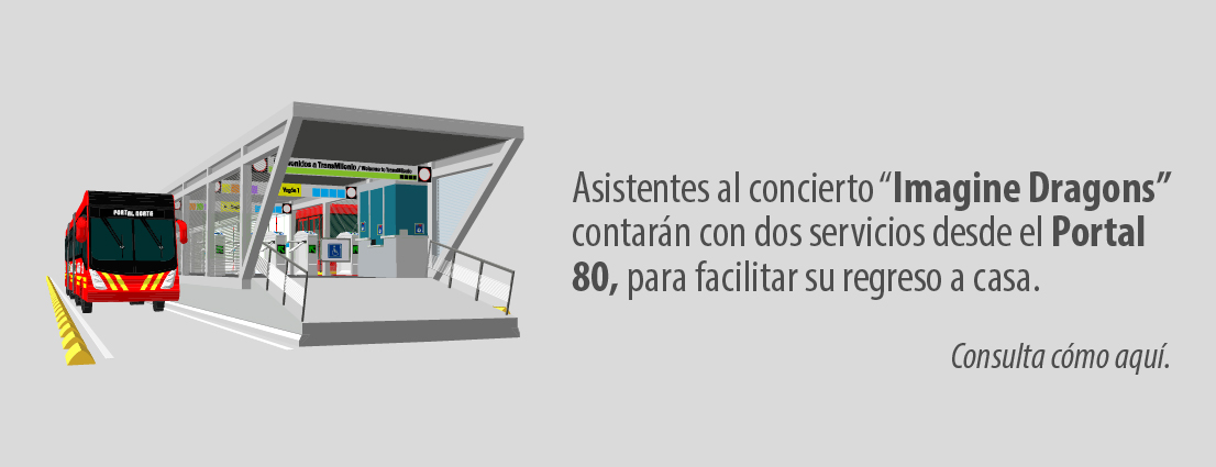 As&iacute; funcionar&aacute; TransMilenio por concierto de Imagine Dragons