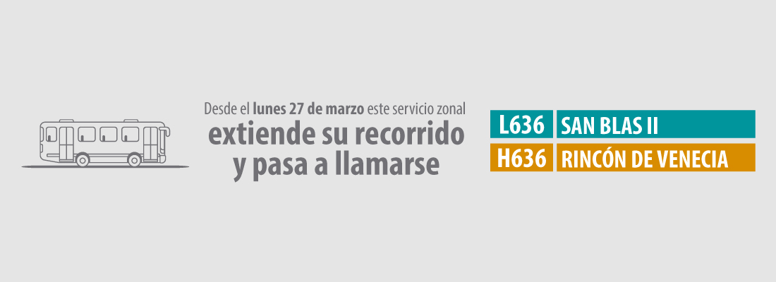 Servicio zonal L636 - H636 extiende su recorrido y cambia su nombre
