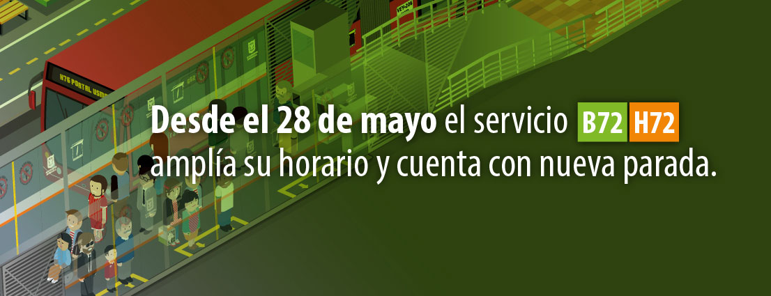 Servicio B72 - H72 modifican su horario y operaci&oacute;n