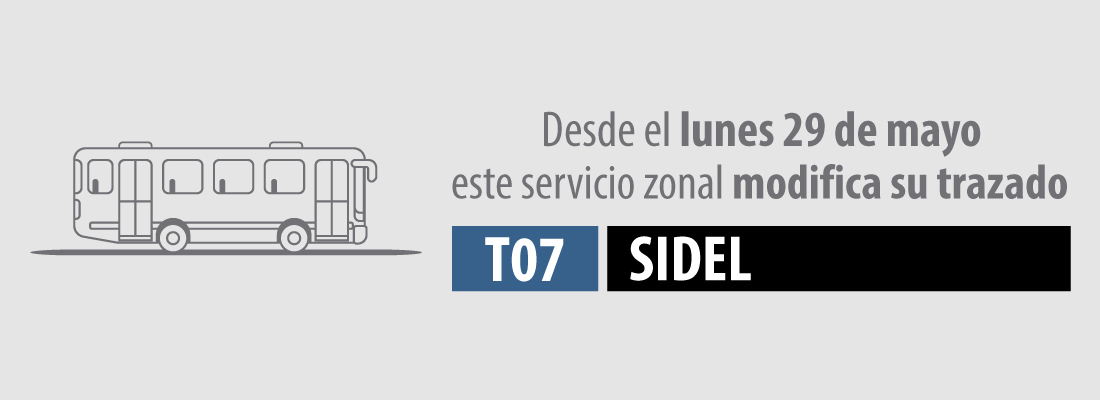 Ruta T07 Sidel modifica su trazado en el horario nocturno