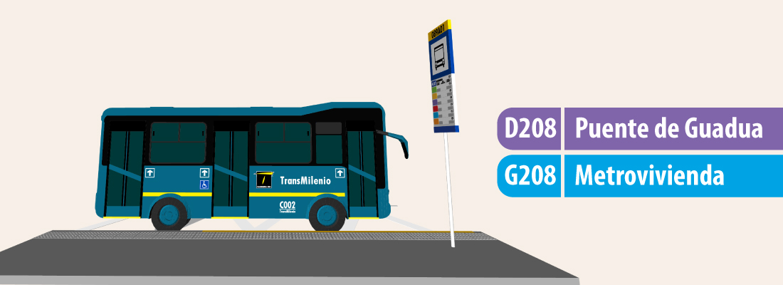 Servicio D208 Puente de Guadua - G208 Metrovivienda modifica su horario