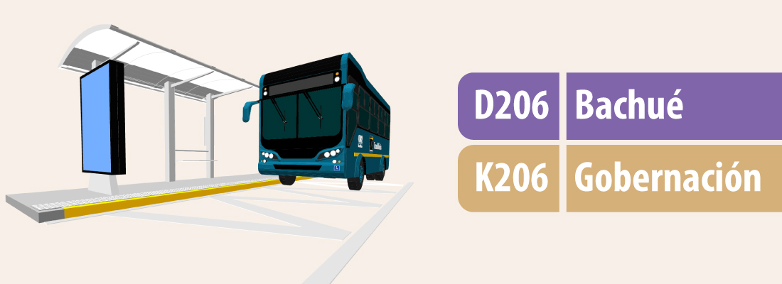 Servicios D206 Bachu&eacute; - K206 Gobernaci&oacute;n cambia su recorrido