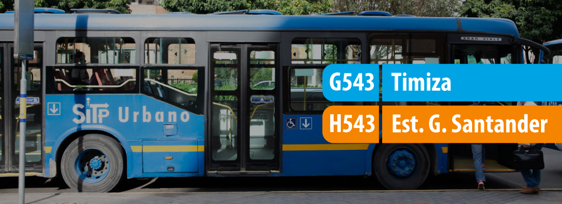 Nuevo Servicio TranMiZonal G543 Timiza - H543 Estaci&oacute;n General Santander