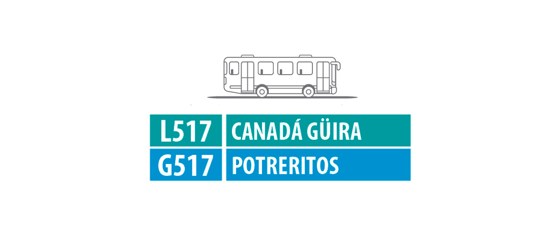 Extensi&oacute;n de recorrido del servicio TransMiZonal L517 Canad&aacute; G&uuml;ira- G517 Potreritos