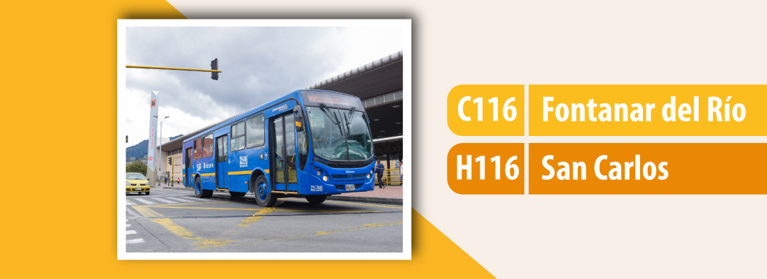 Servicio TransMiZonal C116 Fontanar del Rio - H116 San Carlos modifica su operación