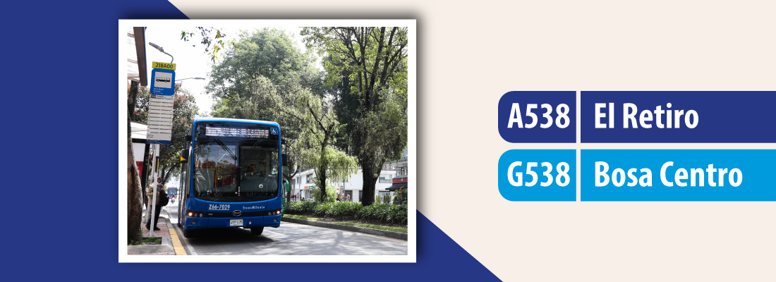 TransMiZonal A538 - G538 modifica su recorrido y su nombre