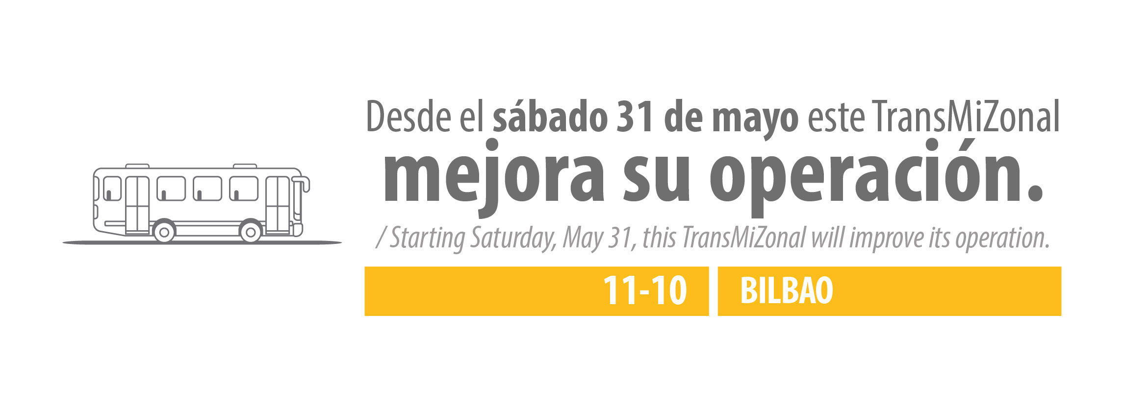 Servicio TransMiZonal 11-10 Bilbao tendrá dos nuevas paradas