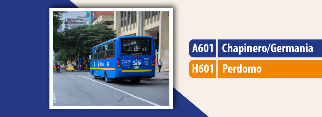 Servicio A601 - H601 modifica su recorrido los domingos y festivos