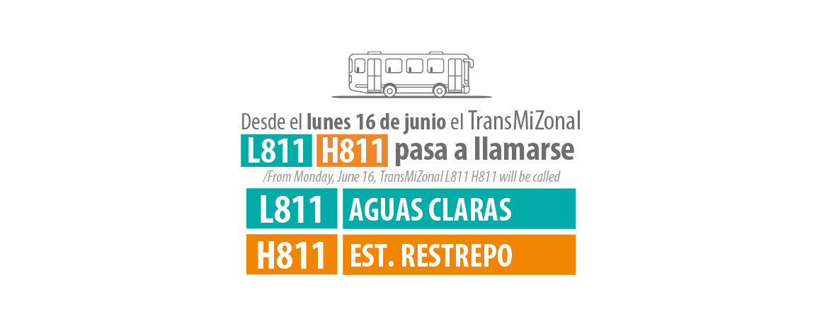 Servicio TransMiZonal L811 - H811 cambia de nombre