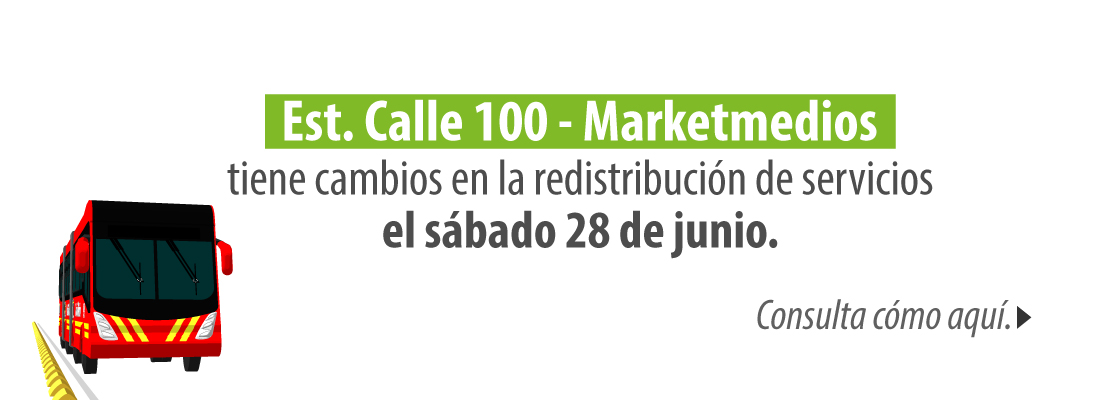 Rutas troncales redistribuyen su parada en la estación Calle 100