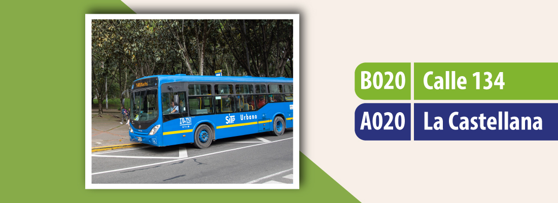 Nuevo servicio TransMiZonal B020 Calle 134 - A020 La Castellana