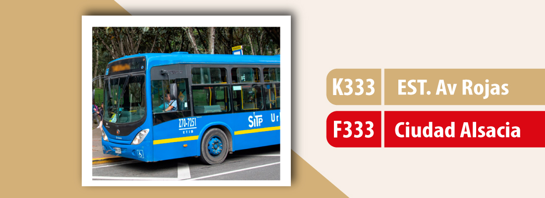 Servicio TransMiZonal K333 - F333 modifica su recorrido en el sector de Carlos Lleras