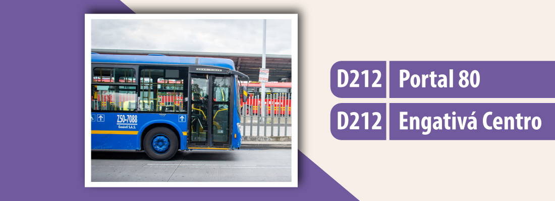 Cambio de horario en el servicio TransMiZonal D212 Portal 80 - D212 Engativá Centro