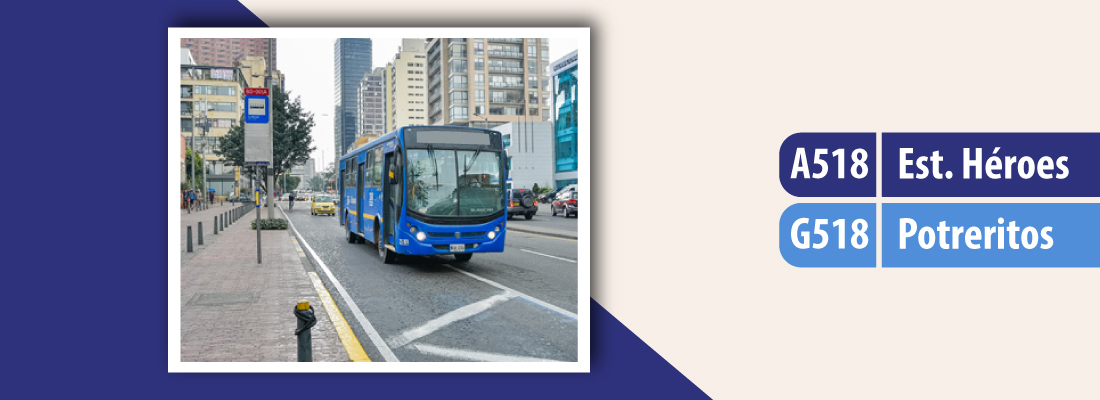 Servicio TransMiZonal A518 - G518 ajusta su trazado y nombre