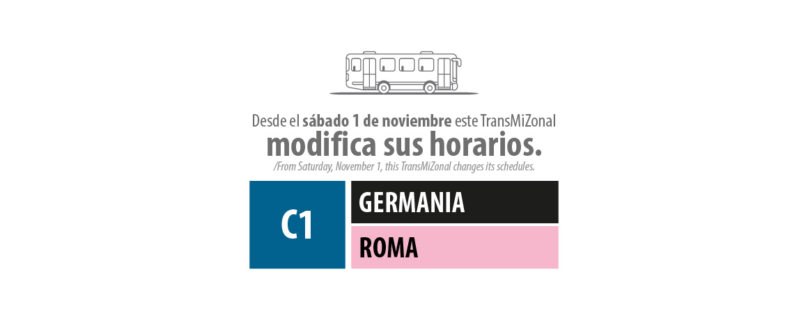 Servicio TransMiZonal C1Germania - Roma con nuevo horario